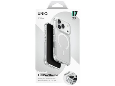 Funda de carga Uniq LifePro Xtreme Magclick para iPhone 17 Pro - Transparente con purpurina Funda de carga Uniq LifePro Xtreme Magclick para iPhone 17 Pro - Transparente con purpurina