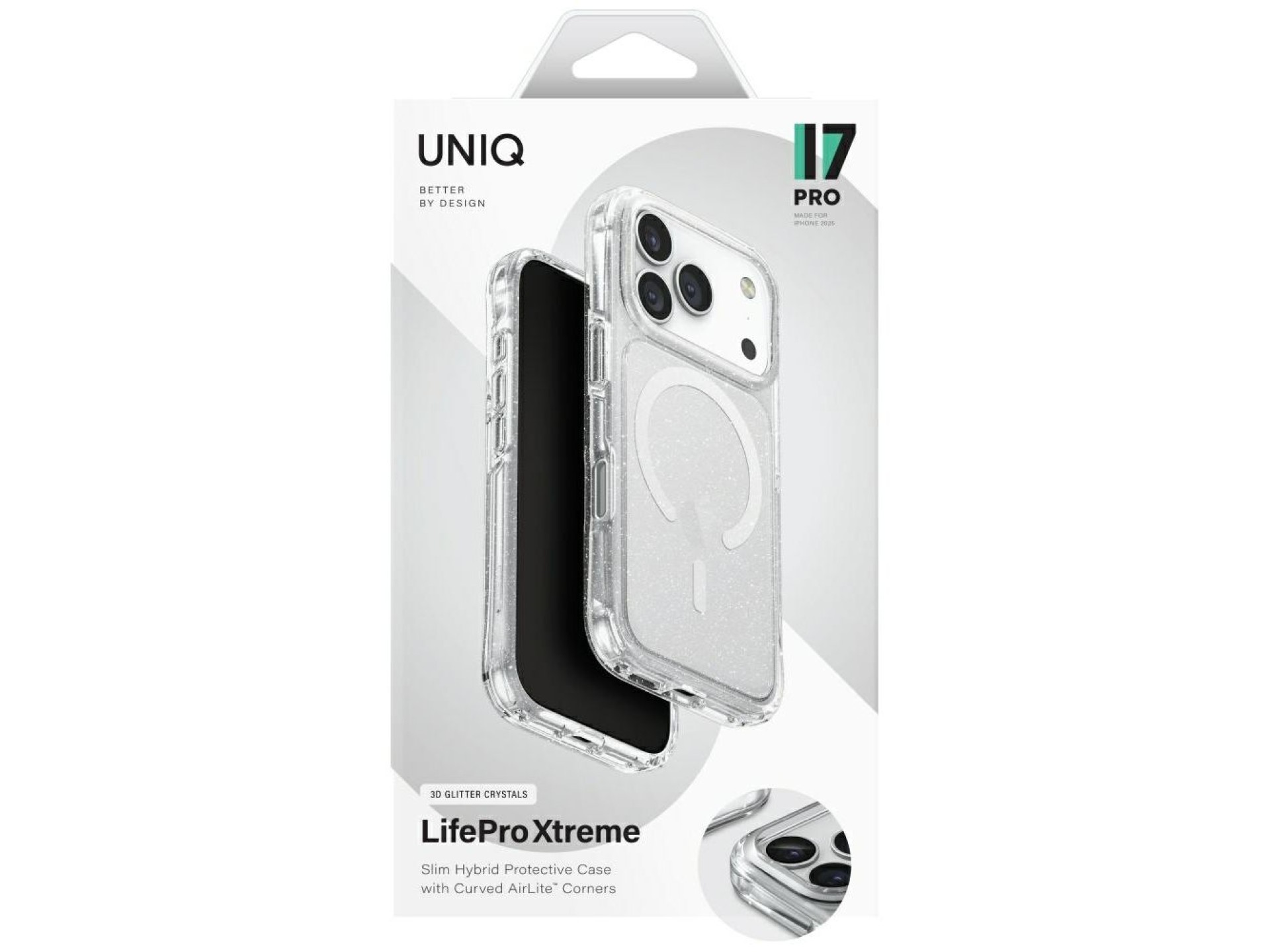 Uniq LifePro Xtreme Magclick Charging Case for iPhone 17 Pro - Clear-Glitter
