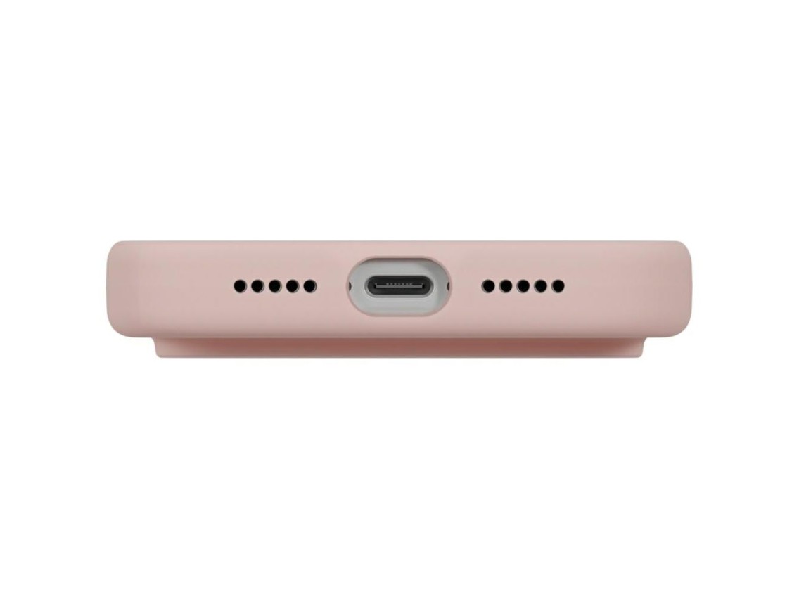 Funda con carga Magclick de Uniq Lino para iPhone 17 Pro - Rosa
