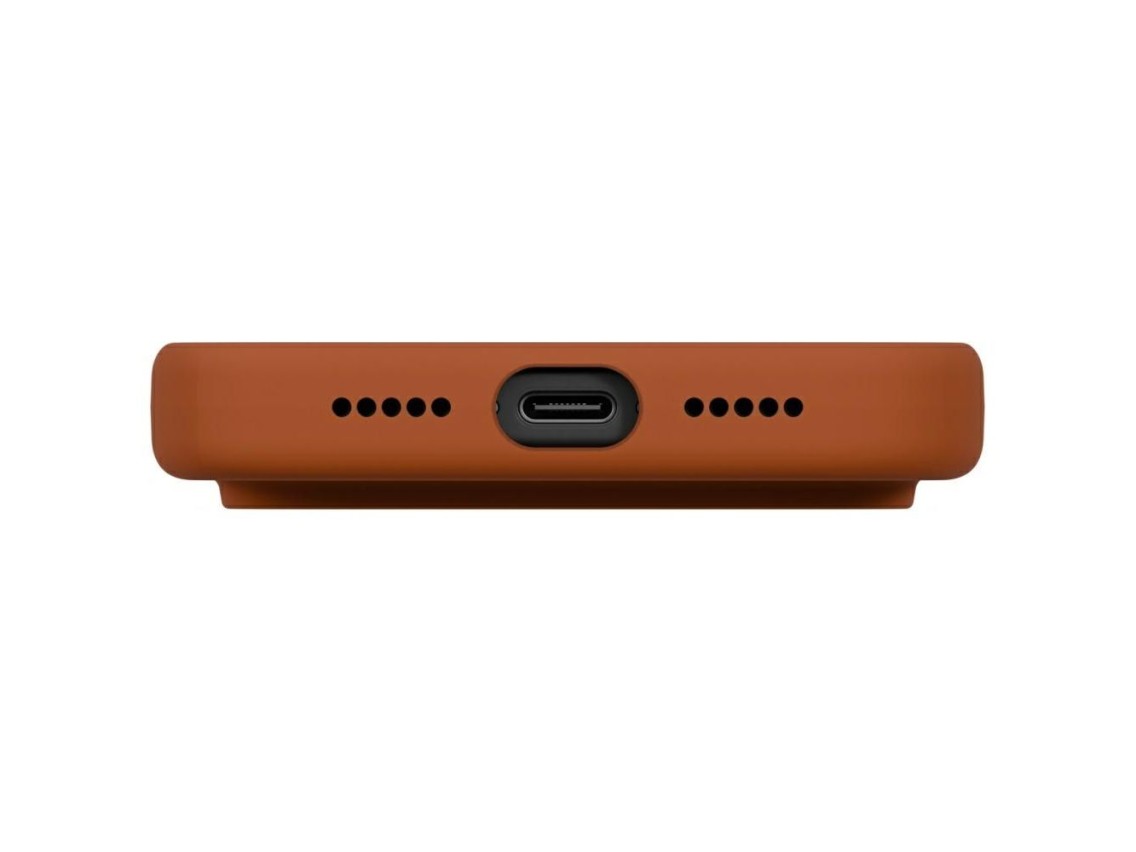 Capa com carregamento Magclick Uniq Lino para iPhone 17 Pro - Laranja