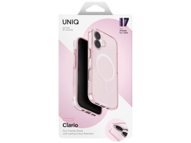 Capa de carregamento Uniq Clario Magclick para iPhone 17 - Rosa