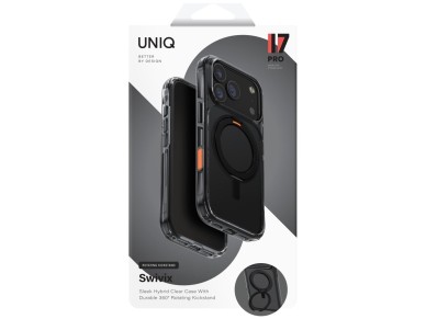 Uniq Swivix Rotating Kickstand 360 Case for iPhone 17 Pro - Black Uniq Swivix Rotating Kickstand 360 Case for iPhone 17 Pro - Black