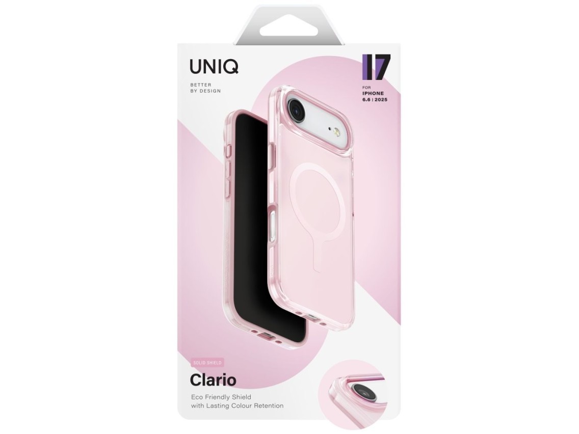 Funda de carga Uniq Clario Magclick para iPhone Air - Rosa