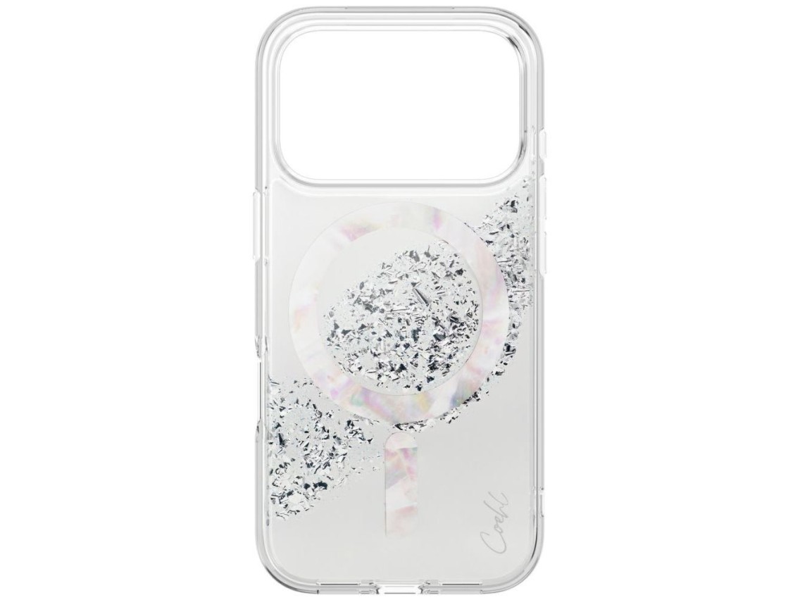 Capa de carregamento magnético Uniq Coehl Crystelle para iPhone 17 Pro - prata