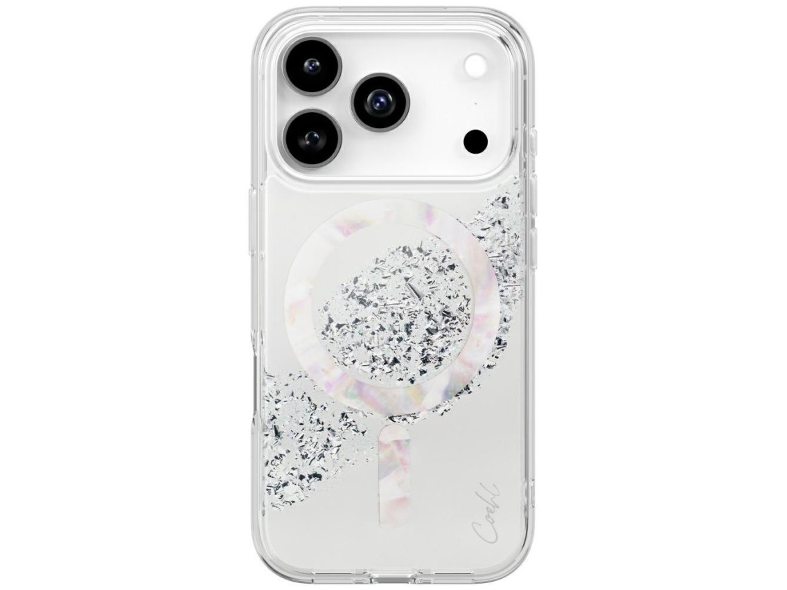 Capa de carregamento magnético Uniq Coehl Crystelle para iPhone 17 Pro - prata