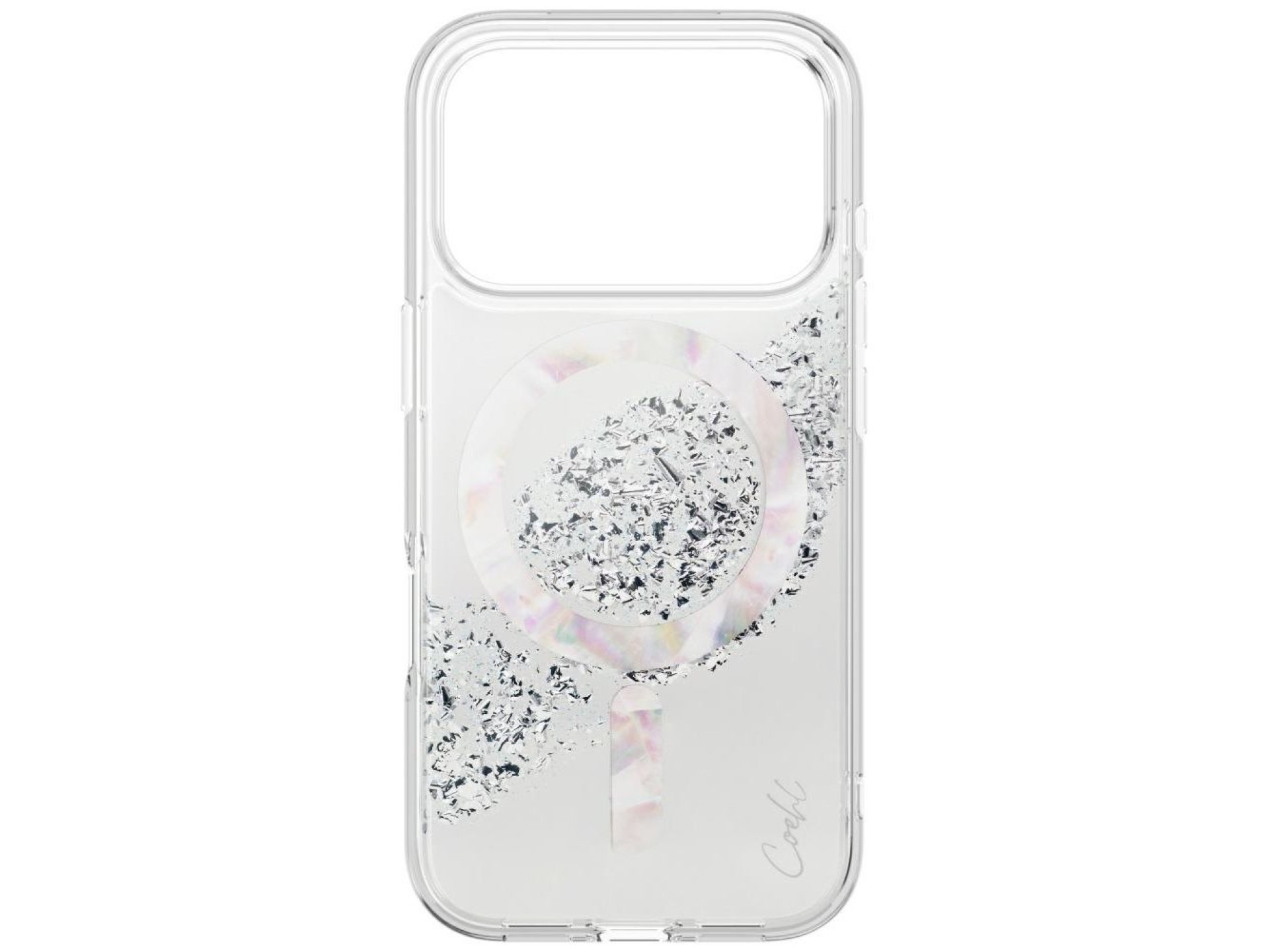 Capa de carregamento magnético Uniq Coehl Crystelle para iPhone 17 Pro - prata