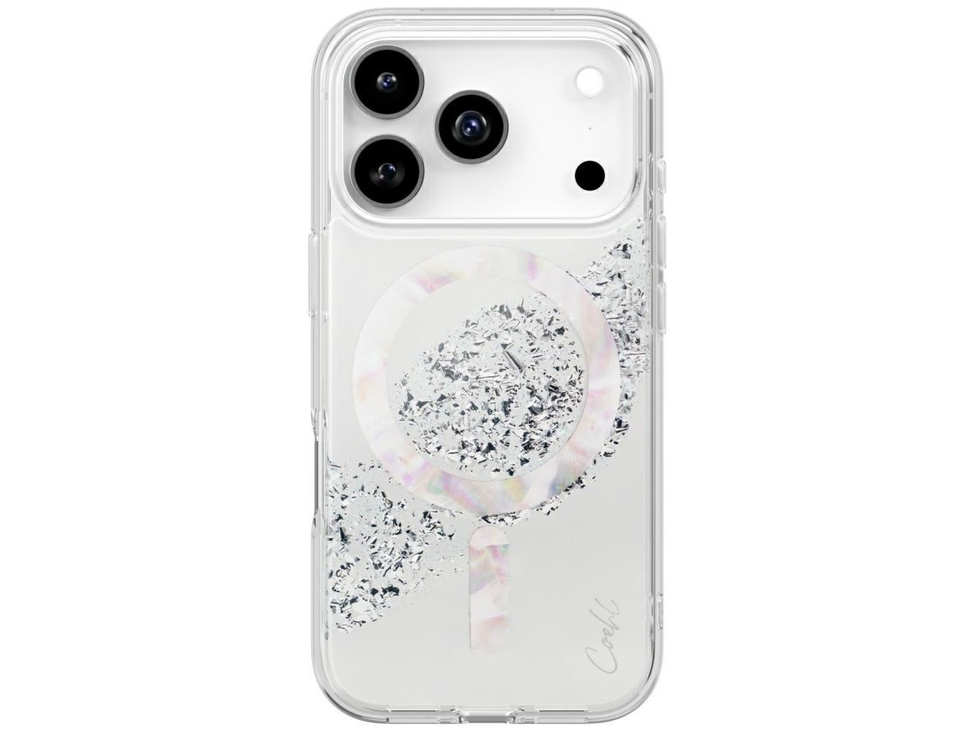 Capa de carregamento magnético Uniq Coehl Crystelle para iPhone 17 Pro - prata
