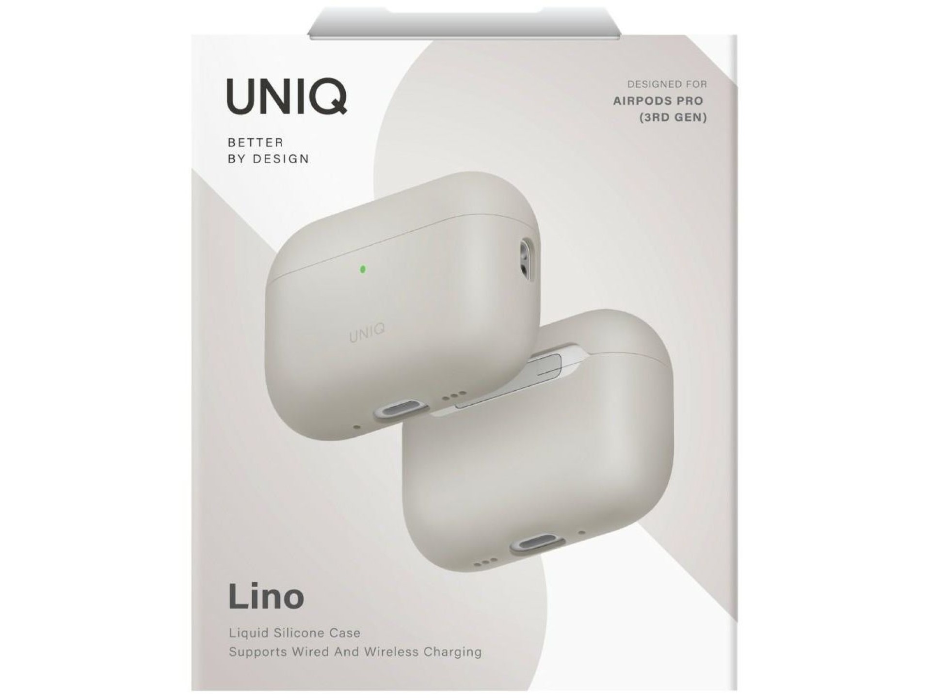 Capa de silicone Uniq Lino para AirPods Pro - Bege