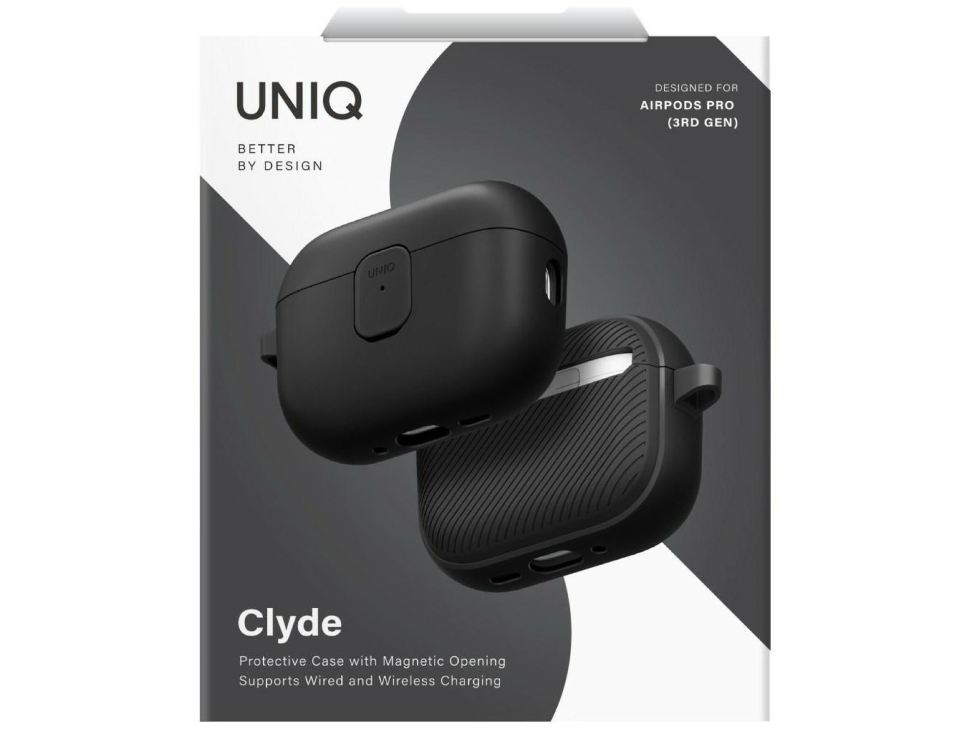 Funda Uniq Clyde para AirPods Pro 3 - Negra y gris