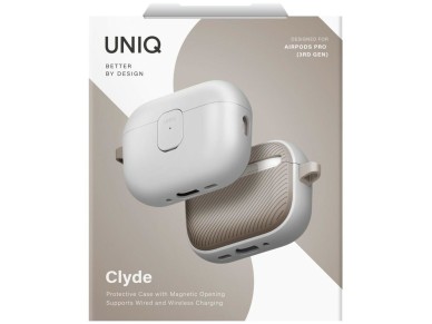 Capa Uniq Clyde para AirPods Pro de 3ª geração - Cinza-Bege Capa Uniq Clyde para AirPods Pro de 3ª geração - Cinza-Bege