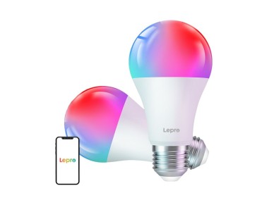 LEPRO B2-2 E27 Wi-Fi LED Bulb, 1100 lm, 2-pack
