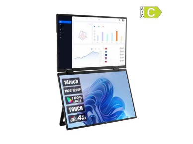 Monitor portátil ZEUSLAP Z14W com tela sensível ao toque dupla de 14 polegadas Monitor portátil ZEUSLAP Z14W com tela sensível ao toque dupla de 14 polegadas