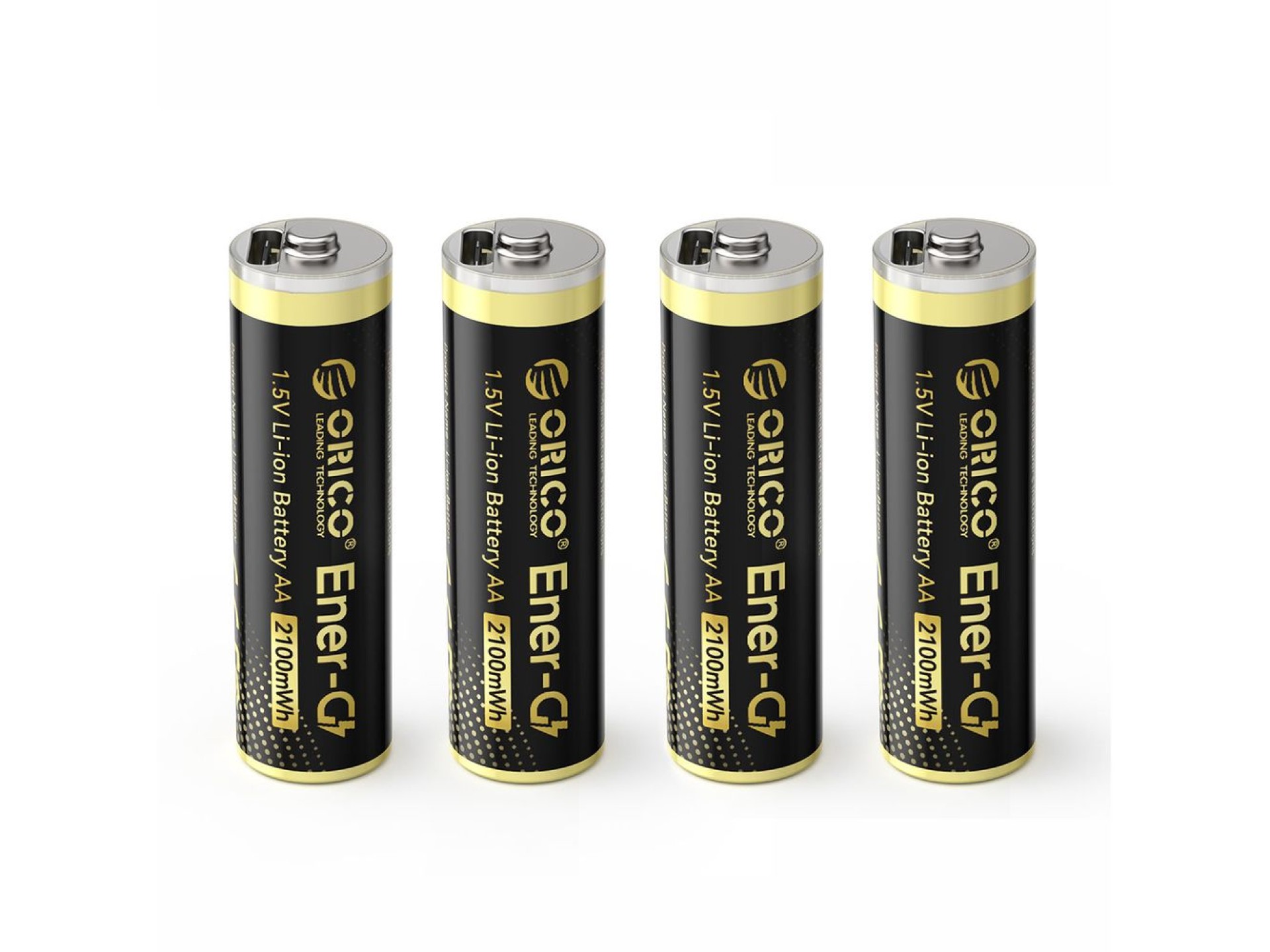 Bateria de lítio Orico Ener-G EG5C 1,5V 2100mWh AA recarregável via USB-C com cabo de carregamento (