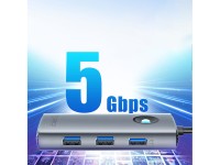 Orico PW11-5P USB-C Hub Docking Station 1x USB-A 3.0 + 2x USB-A 2.0 + 1x USB-C PD + 1x HDMI - Gray Orico PW11-5P USB-C Hub Docking Station 1x USB-A 3.0 + 2x USB-A 2.0 + 1x USB-C PD + 1x HDMI - Gray