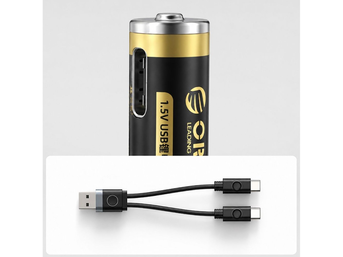 Orico Ener-G EG7C AAA Lithium Battery 1.5V 500mWh USB-C Rechargeable Battery with Charging Cable 2 p