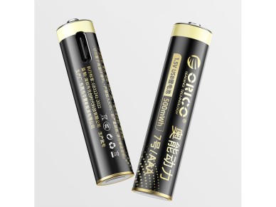 Orico Ener-G EG7C AAA Lithium Battery 1.5V 500mWh USB-C Rechargeable Battery with Charging Cable 2 p