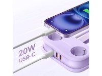 Orico AP3 20W GaN 5in1 Power Strip 2x AC + 2x USB-A + 1x USB-C - Purple Orico AP3 20W GaN 5in1 Power Strip 2x AC + 2x USB-A + 1x USB-C - Purple