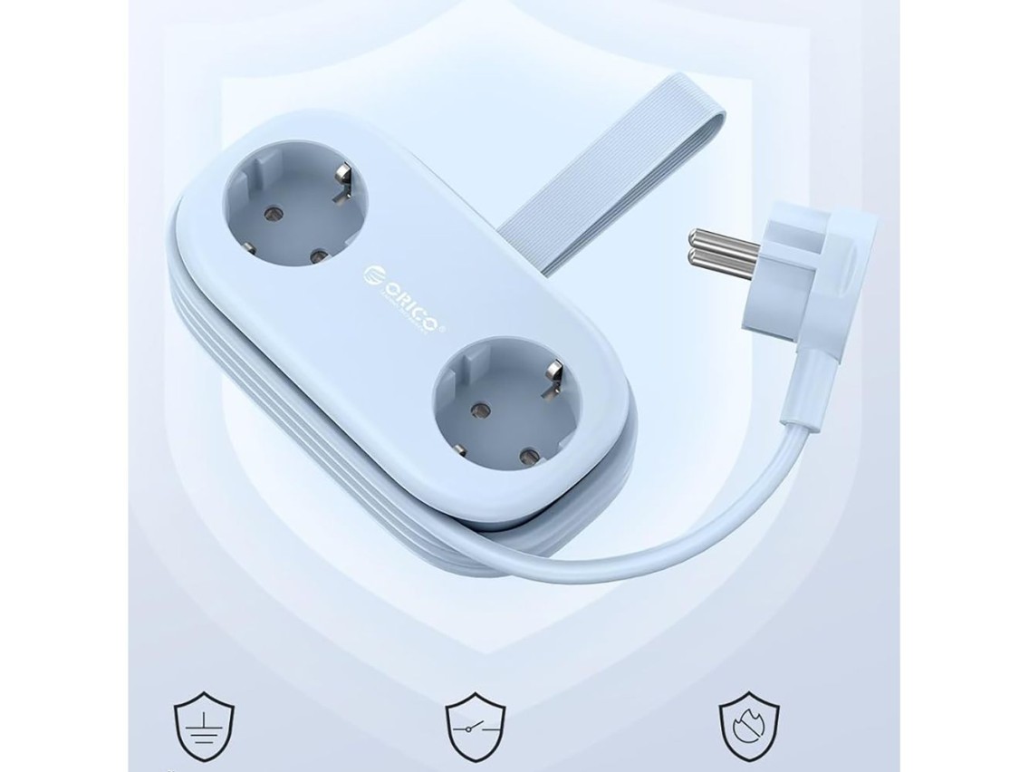 Orico AP3 20W GaN 5in1 Power Strip 2x AC + 2x USB-A + 1x USB-C - Blue