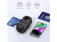 R�gua de energia Orico APP 15,5 W 5 em 1: 2 tomadas CA + 2 portas USB-A + 1 porta USB-C - Preta