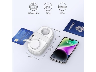 Regleta de alimentación Orico AP3 de 20 W GaN 5 en 1: 2 puertos CA + 2 puertos USB-A + 1 puerto USB- Regleta de alimentación Orico AP3 de 20 W GaN 5 en 1: 2 puertos CA + 2 puertos USB-A + 1 puerto USB-