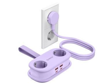 Orico AP3 65W GaN 6in1 Power Strip 2x AC + 2x USB-A + 2x USB-C - Purple Orico AP3 65W GaN 6in1 Power Strip 2x AC + 2x USB-A + 2x USB-C - Purple