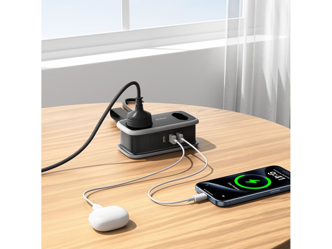 Orico AP3 65W GaN 6in1 Power Strip 2x AC + 2x USB-A + 2x USB-C - Black