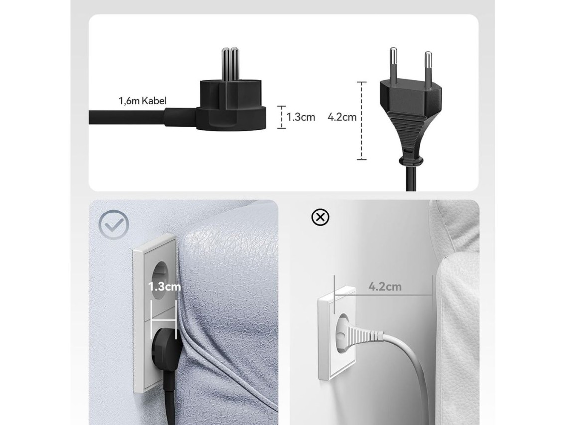 Orico PDC25 25W 6in1 Power Strip 2x AC + 2x USB-A + 2x USB-C - Black