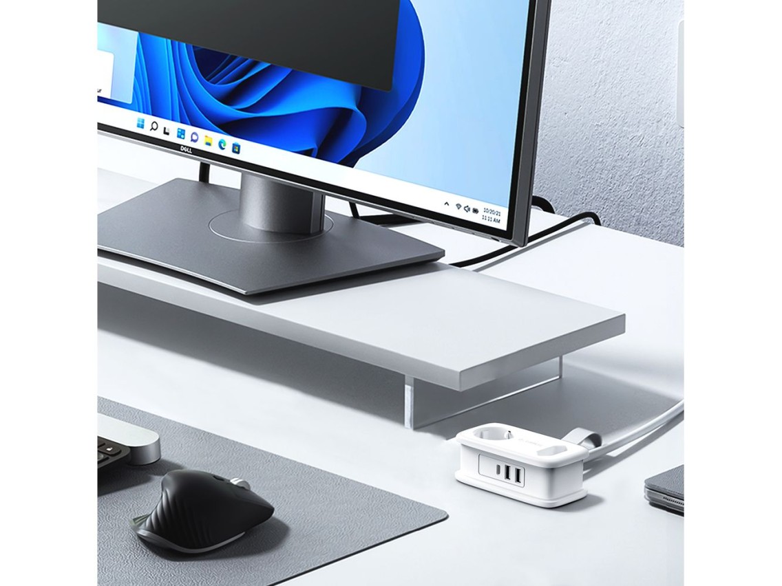 Orico AP3 65W GaN 6in1 Power Strip 2x AC + 2x USB-A + 2x USB-C - White