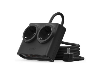Orico PDC25 25W 6in1 Power Strip 2x AC + 2x USB-A + 2x USB-C - Black Orico PDC25 25W 6in1 Power Strip 2x AC + 2x USB-A + 2x USB-C - Black
