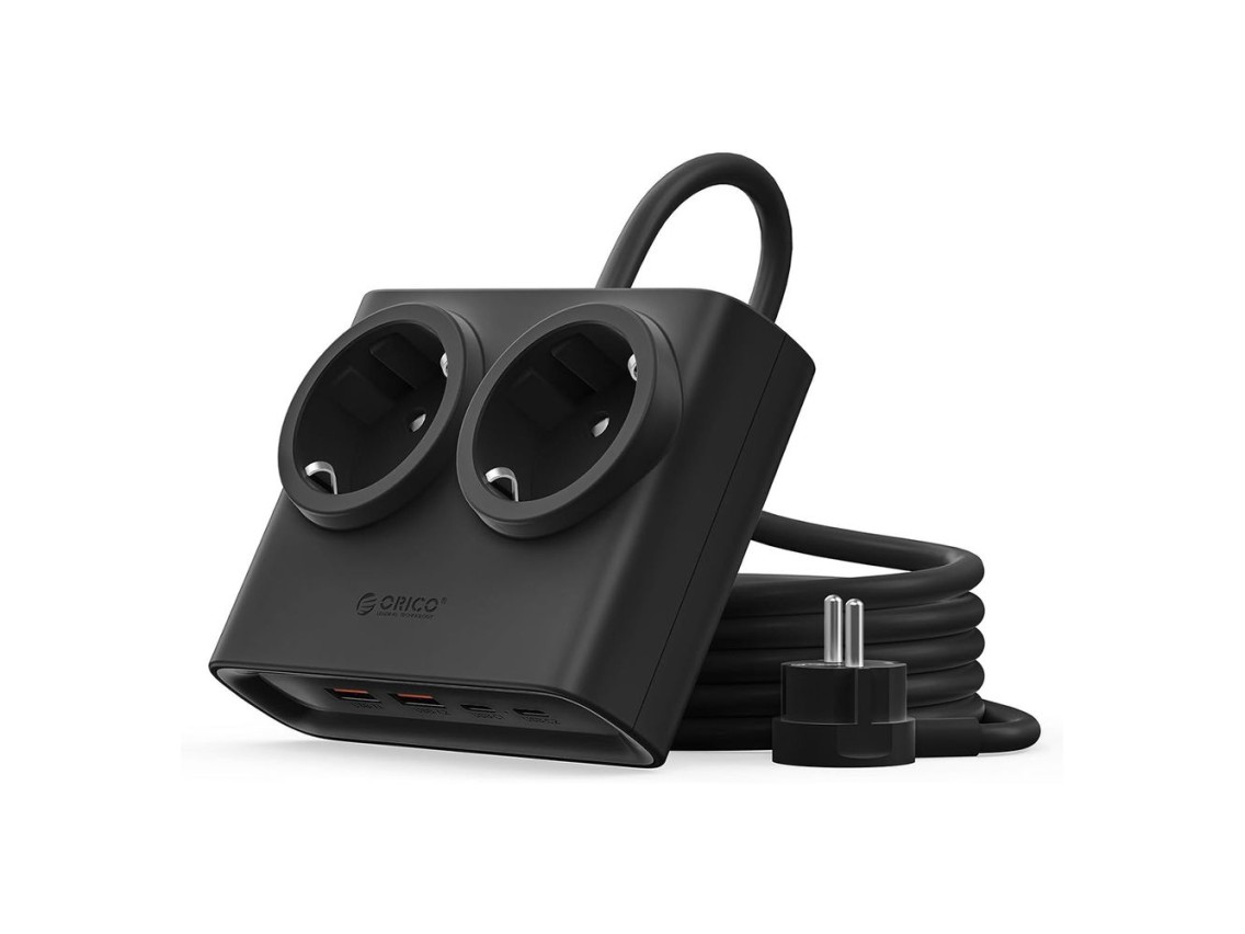 Orico PDC25 25W 6in1 Power Strip 2x AC + 2x USB-A + 2x USB-C - Black