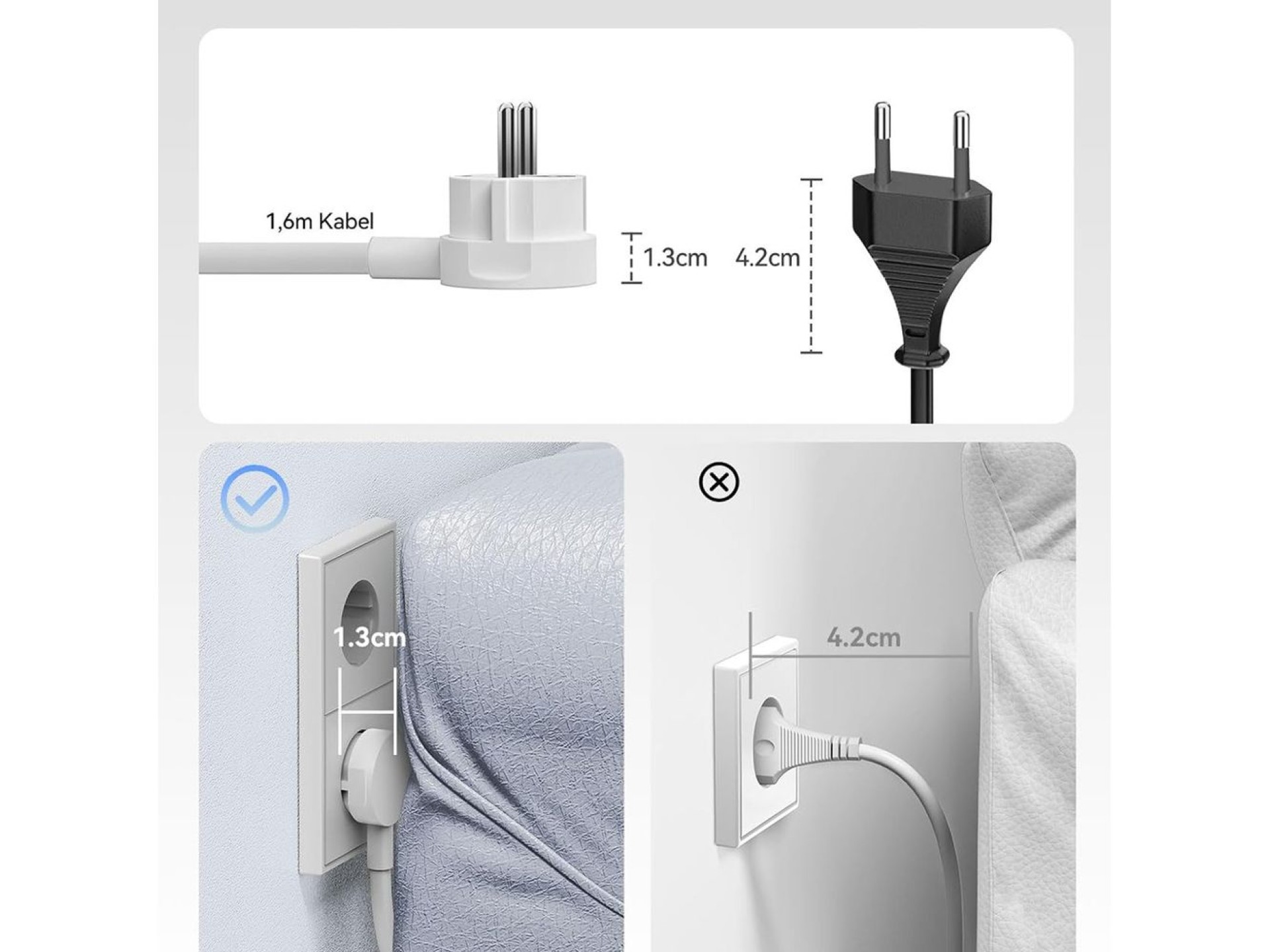 Régua de tomadas Orico PDC25 25W 6 em 1: 2x AC + 2x USB-A + 2x USB-C - Branca