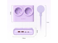 Régua de energia Orico PDC25 25W 6 em 1: 2 tomadas AC + 2 portas USB-A + 2 portas USB-C - Roxa Régua de energia Orico PDC25 25W 6 em 1: 2 tomadas AC + 2 portas USB-A + 2 portas USB-C - Roxa