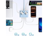 Regleta Orico PDC25 de 25 W 6 en 1: 2 puertos CA + 2 puertos USB-A + 2 puertos USB-C - Azul Regleta Orico PDC25 de 25 W 6 en 1: 2 puertos CA + 2 puertos USB-A + 2 puertos USB-C - Azul