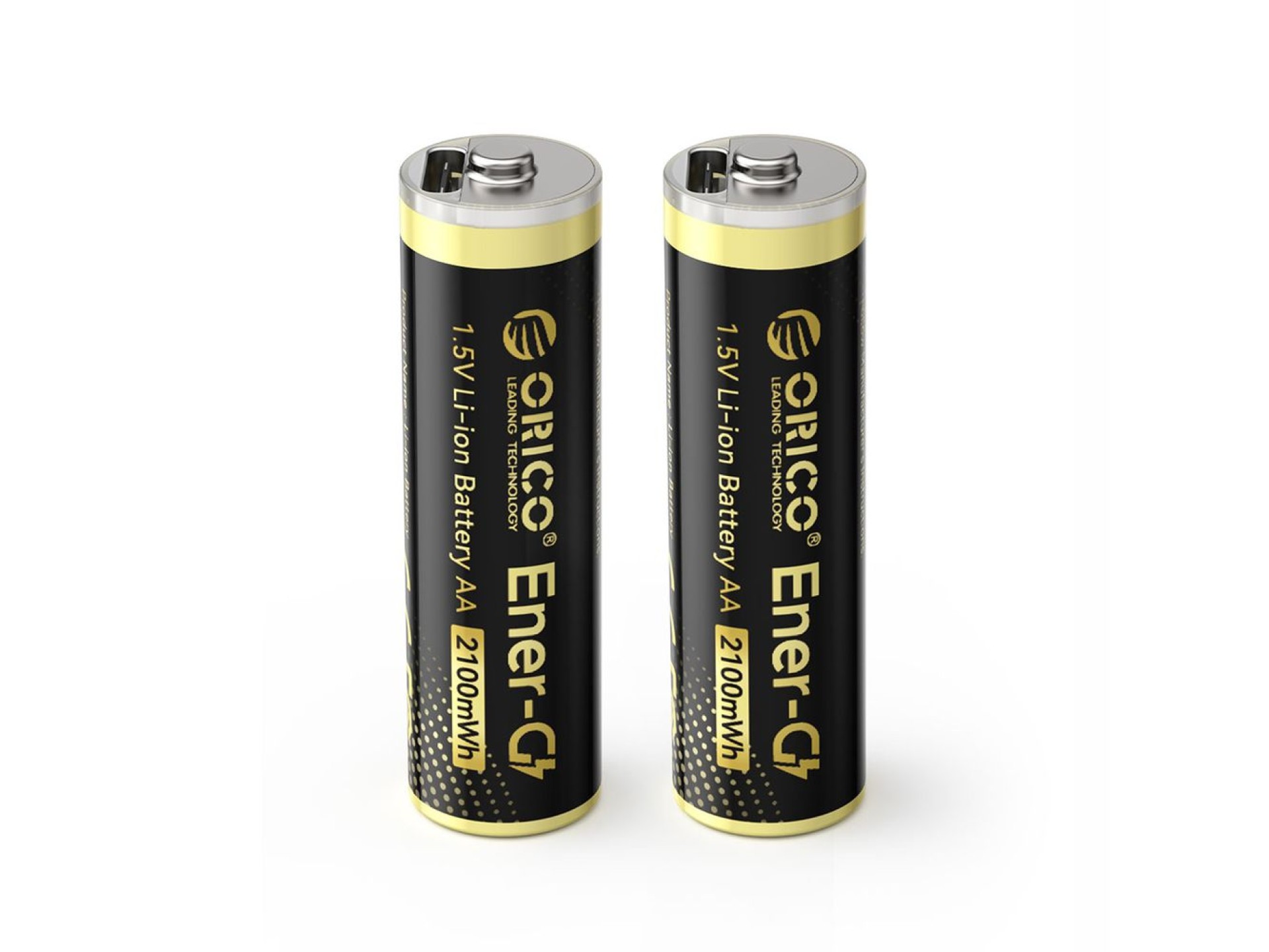 Orico Ener-G EG5C Lithium Battery 1.5V 2100mWh AA USB-C Rechargeable Battery with Charging Cable 2 p
