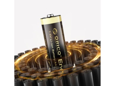 Bateria de l�tio Orico Ener-G EG5C 1,5V 2100mWh AA recarreg�vel via USB-C com cabo de carregamento (