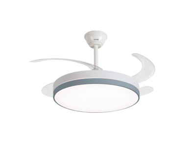 Ventilador de techo con aspas retr�ctiles, 65 w, 6 velocidades, blanco, �106 cm
