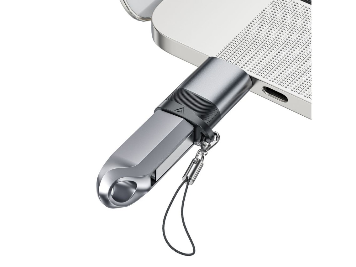 Acefast J8 USB-C - USB-A Adapter - Gray
