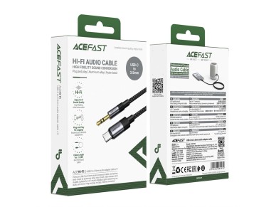 Cable Acefast J11 USB-C a mini jack de 3,5 mm, 1 m - negro Cable Acefast J11 USB-C a mini jack de 3,5 mm, 1 m - negro