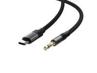 Cable Acefast J11 USB-C a mini jack de 3,5 mm, 1 m - negro Cable Acefast J11 USB-C a mini jack de 3,5 mm, 1 m - negro