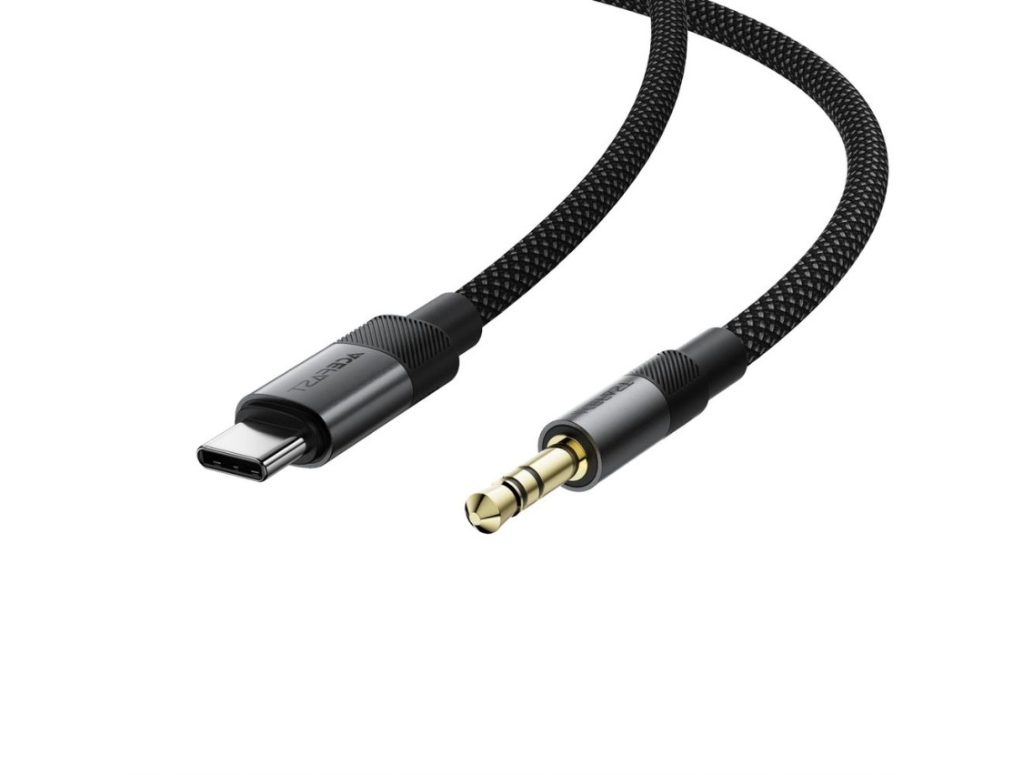 Cable Acefast J11 USB-C a mini jack de 3,5 mm, 1 m - negro
