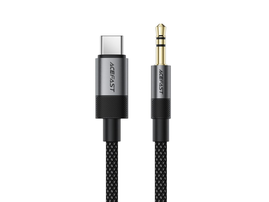 Cable Acefast J11 USB-C a mini jack de 3,5 mm, 1 m - negro