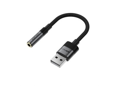 Acefast J13 USB-A to 3.5mm mini jack adapter - black