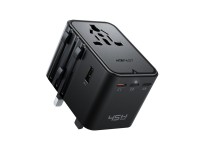 Adaptador de viagem Acefast Z8 GaN 45W com 3 portas USB-C + 2 portas USB-A e tomada CA de 2500W - Pr
