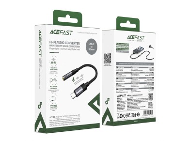Acefast J12 USB-C to 3.5mm mini jack adapter - black