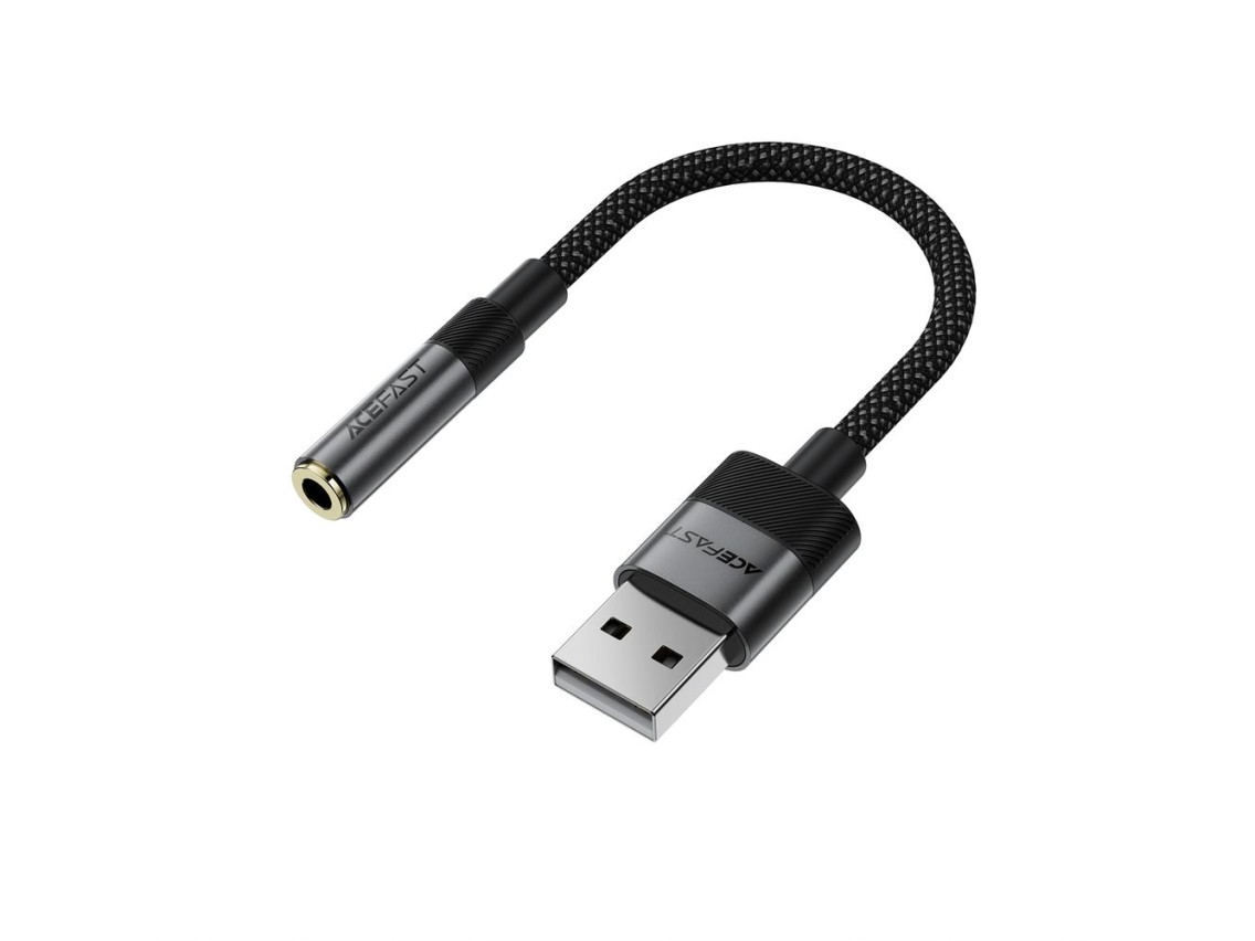 Acefast J13 USB-A to 3.5mm mini jack adapter - black
