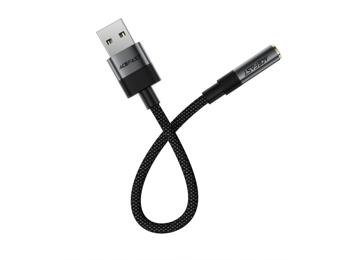 Acefast J13 USB-A to 3.5mm mini jack adapter - black