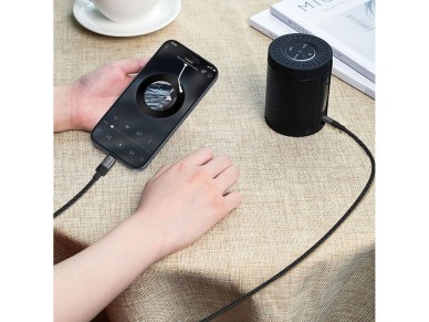 Cable Acefast J11 USB-C a mini jack de 3,5 mm, 1 m - negro Cable Acefast J11 USB-C a mini jack de 3,5 mm, 1 m - negro