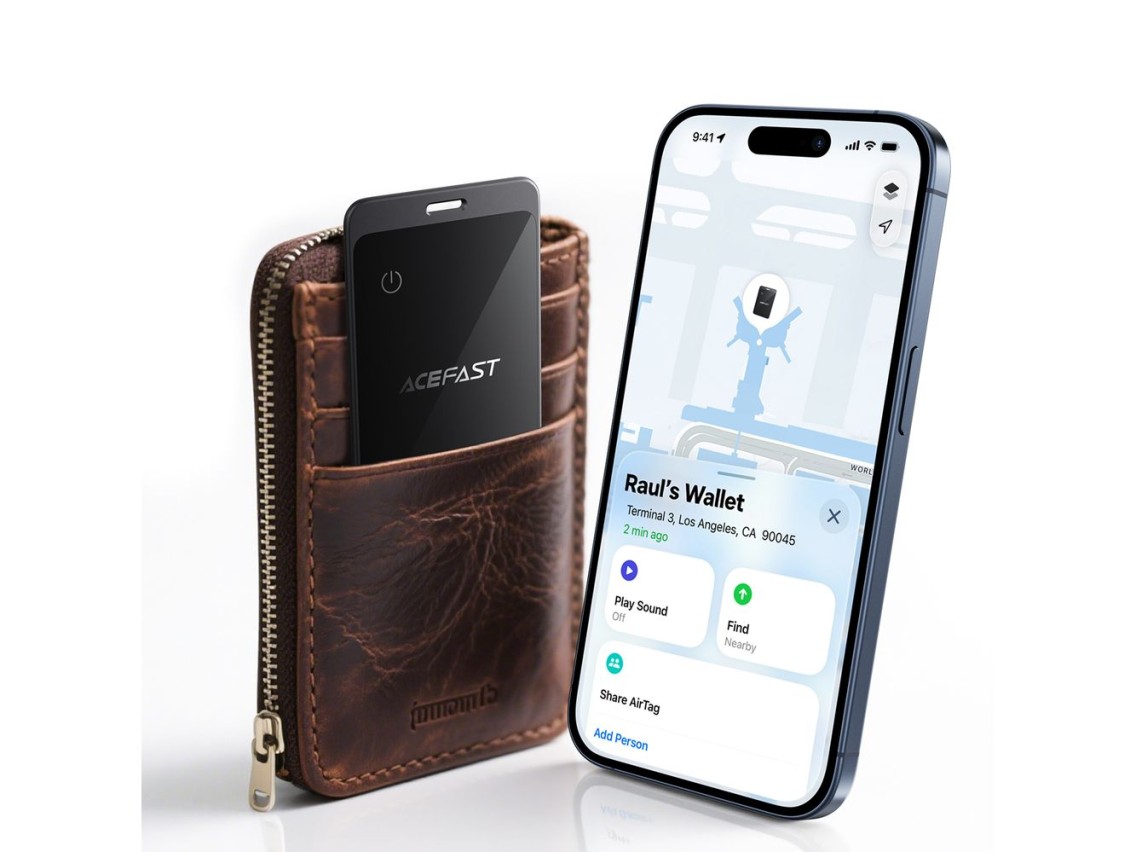 Dispositivo de posicionamento de cartão metálico Acefast S3, metal único, cinza