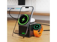 Acefast E34 22.5W 3-in-1 inductive charger with built-in cable for smartphone and smartwatch - gray Acefast E34 22.5W 3-in-1 inductive charger with built-in cable for smartphone and smartwatch - gray
