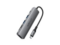 Acefast J18 USB Hub USB-C 6 en 1 HDMI 4K 60Hz PD90W Estaci�n de acoplamiento - Gris